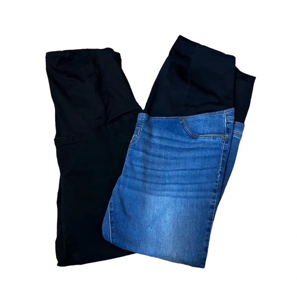 Isabel Maternity By Ingrid & Isabel Lot Of Two Jeans Skinny Jeggings Size 14